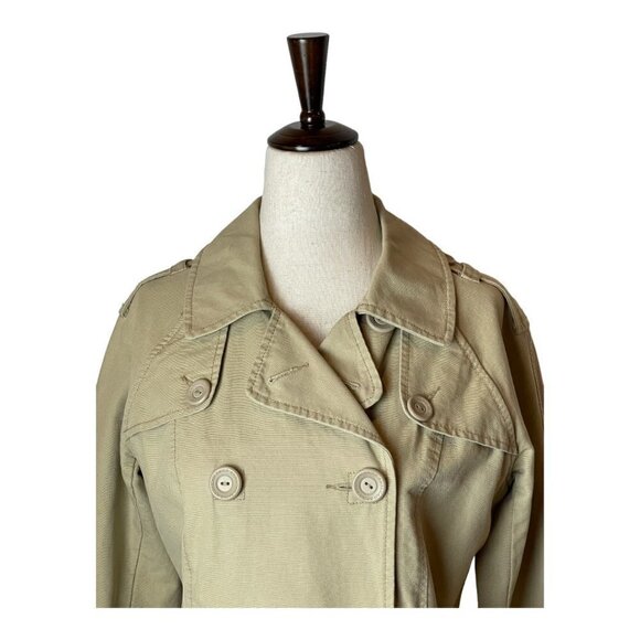 American Eagle‎ Outfitters Tan Cotton Collared Button Front Pea Coat Size S - Picture 4 of 11